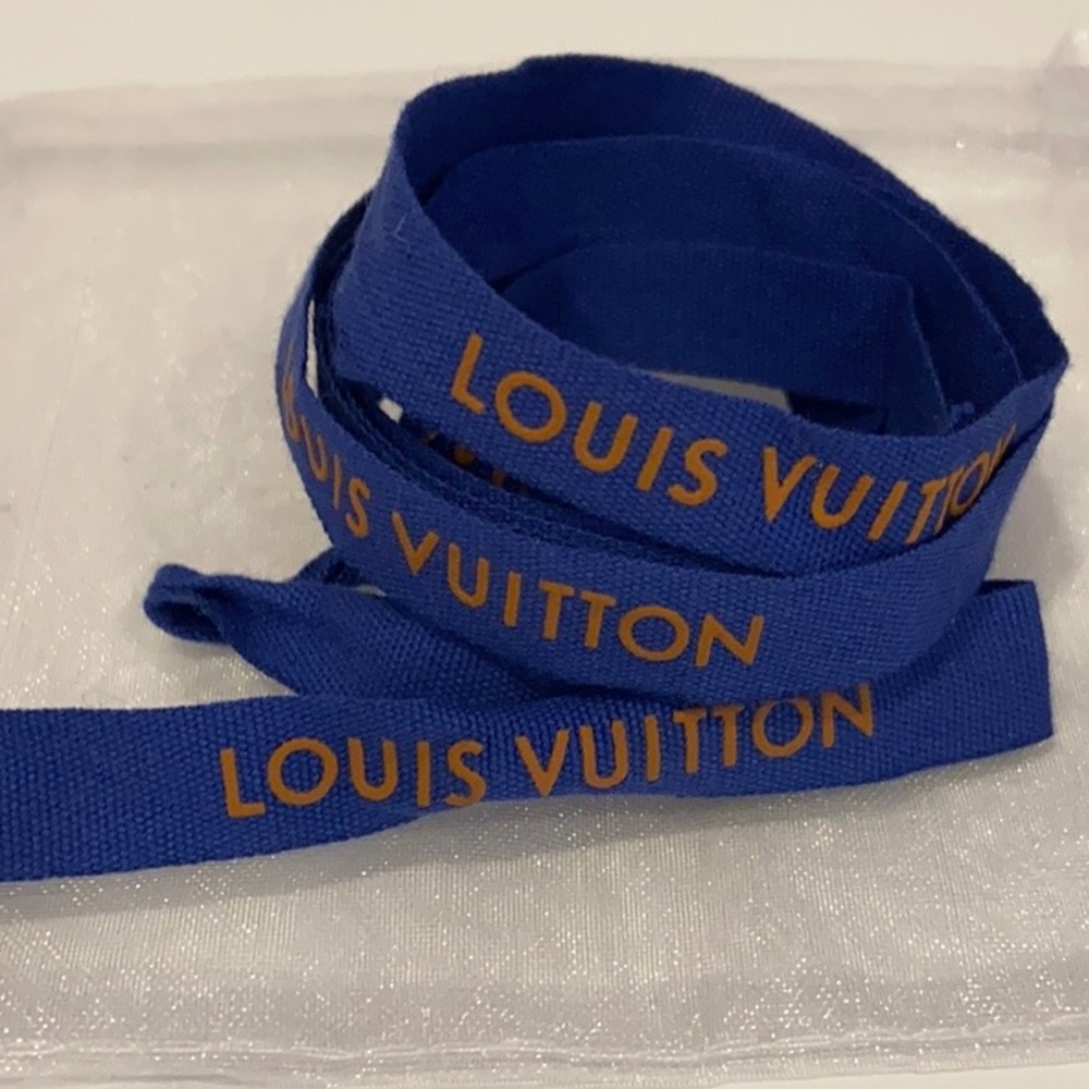 Louis Vuitton Royal Blue Ribbon with Gold Lettering